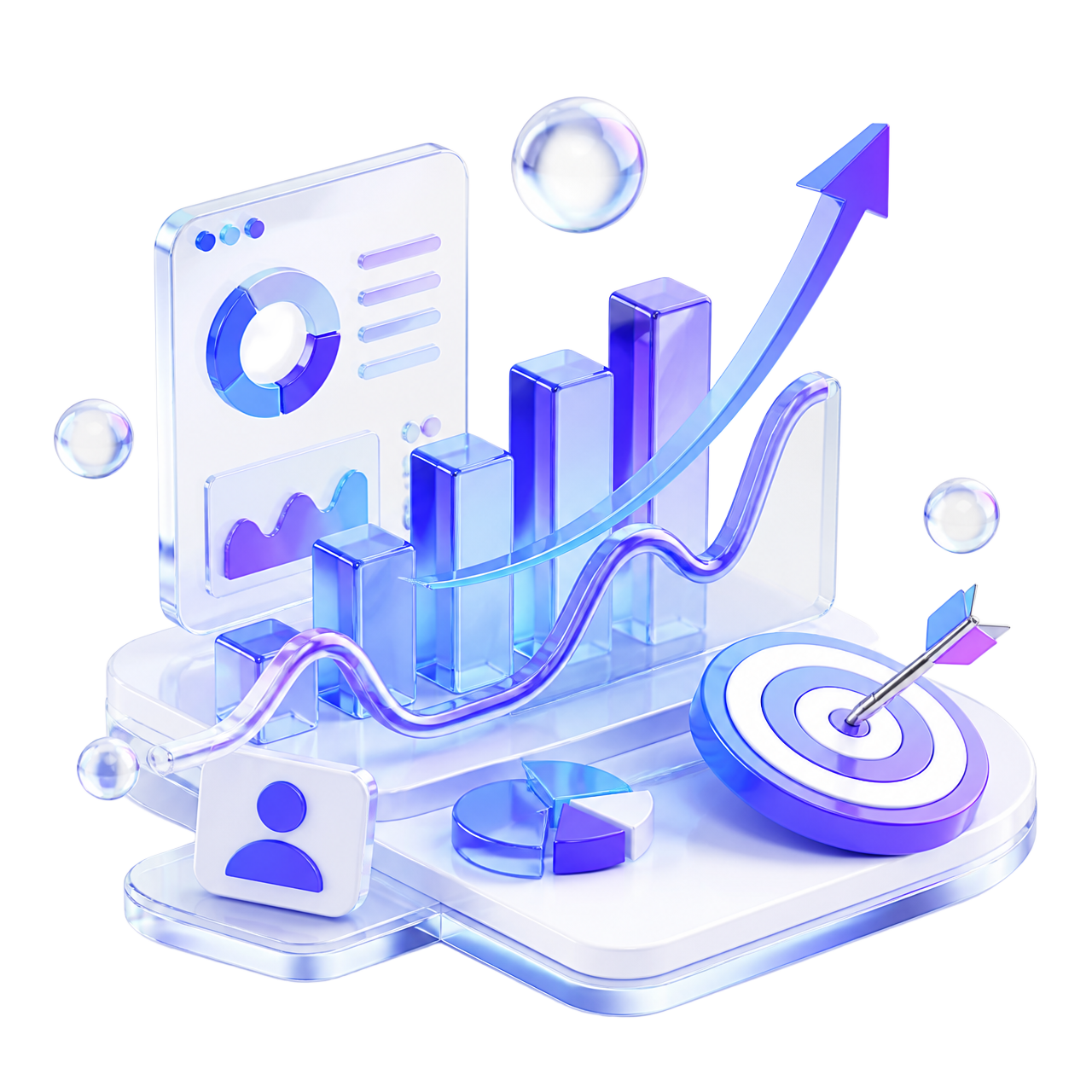 Abstract 3D digital marketing illustration